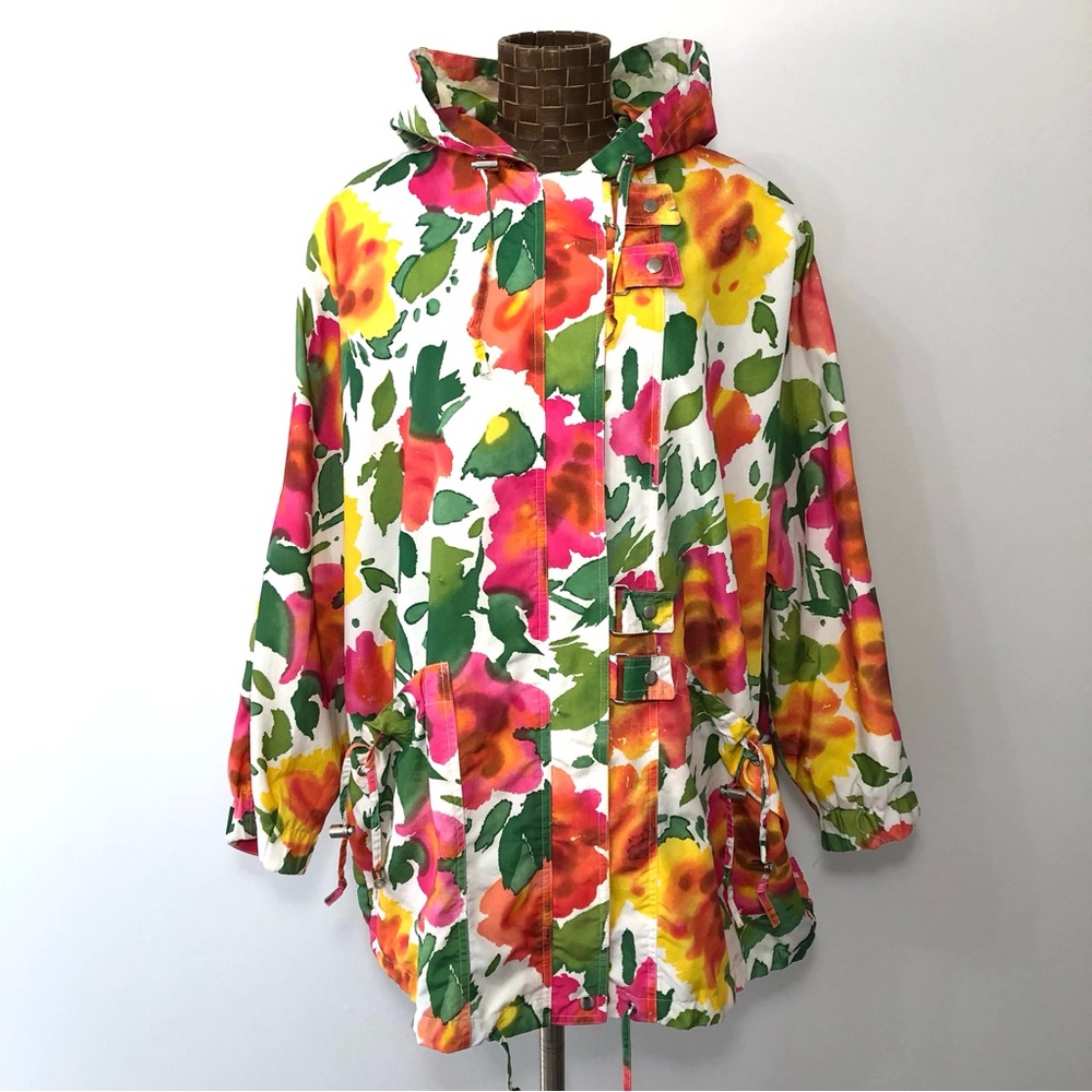 Vintage 80’s Oversized Floral Spring Windbreaker Coat